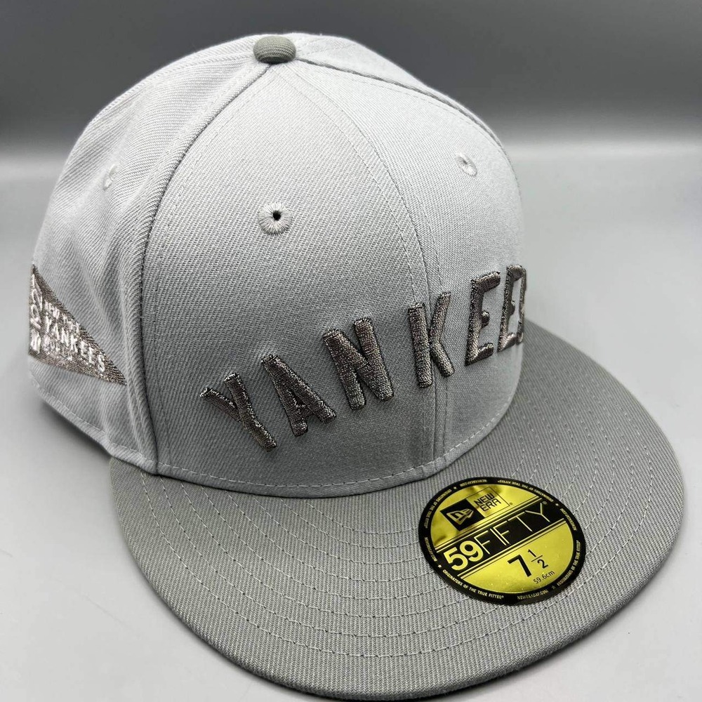 New York Yankees‎ Hat Men 7 1/2 Gray Green 59Fifty New Era Fitted Cap